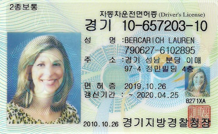 Korean drivers license