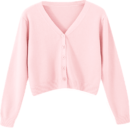 pink button sweater