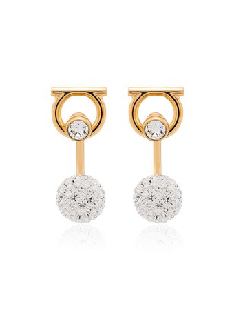 Salvatore Ferragamo Gancini crystal-embellished earrings - FARFETCH
