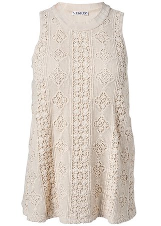 Sleeveless Lace Top in Natural Multi | VENUS