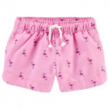 OshKosh B'Gosh - Flamingo Pull-On Sun Shorts - Pink - Bottoms - Girls Clothes (3-12) - Clothes