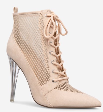 Nude Heeled Ankle Booties