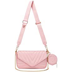 Small Quilted Crossbody Bags for Women Stylish Designer Purses and Handbags with Coin Purse and Adjustable Shoulder Strap (Pink): Handbags: Amazon.com