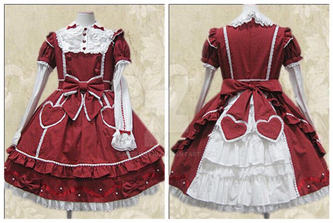 red lolita dress heart 12