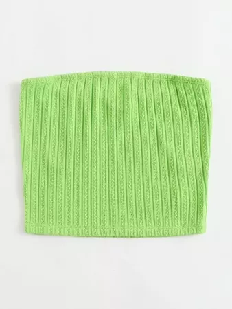 Ribbed Cropped Tube Top | SHEIN USA green
