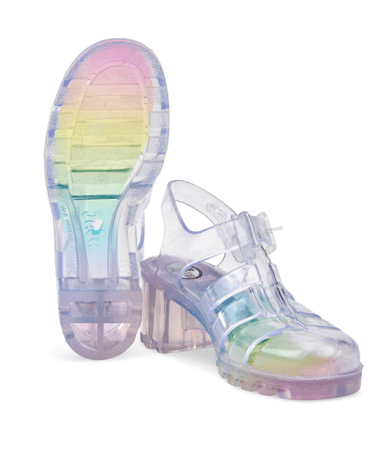 Juju Babe Clear Rainbow Jelly Heel