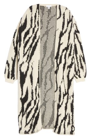 Topshop Zebra Knit Maxi Cardigan | Nordstrom