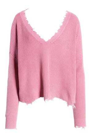 VICI Collection Distressed Dual V-Neck Sweater | Nordstrom