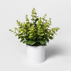 12" X 10" Artificial Eucalyptus Plant Arrangement In Pot Green/White - Project 62™ : Target