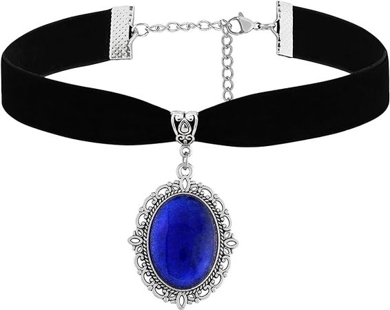 Amazon.com: Sacina Blue Victorian Choker, Velvet Choker, Black Choker, Gothic Choker, Goth Choker, Vintage Necklace, Costume Jewelry, Christmas Jewelry Gifts for Women: Clothing, Shoes & Jewelry