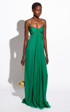 Cutout Draped Silk Gown By Valentino | Moda Operandi