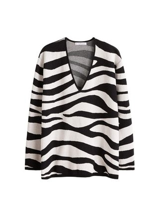 Violeta BY MANGO Zebra textured sweater