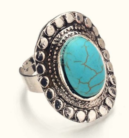 silver ring turquoise  ring boho accessories