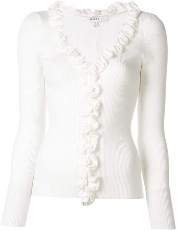 ruffle trim knitted top