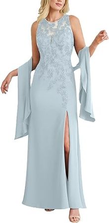 Amazon.com: Lace Applique Beaded Mother of The Bride Dresses Guest Party Prom Dresses Evening Gowns 2 Piece Set : Clothing, Shoes & Jewelry