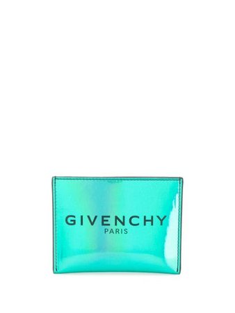 Givenchy Iridescent Logo Print Cardholder BK6003K0VC Blue | Farfetch