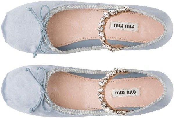 Miu Miu blue flats shoes
