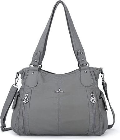 Amazon.com: Handbag Hobo Women Shoulder Bag/Handbag Roomy Multiple Pockets Fashion PU Tote, Grey : Clothing, Shoes & Jewelry