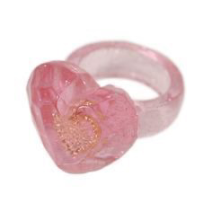 pink and gold heart ring