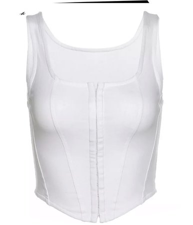 white corset crop top