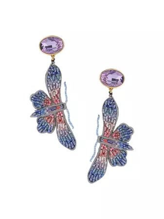 Shop Mignonne Gavigan Adilah 14K Gold-Plated, Crystal & Bead Drop Earrings | Saks Fifth Avenue