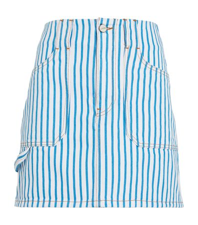 GANNI Striped Denim Skirt | Harrods AU