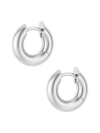 Spinelli Kilcollin Mini Macro Hoop Earrings in 18K White Gold | FWRD