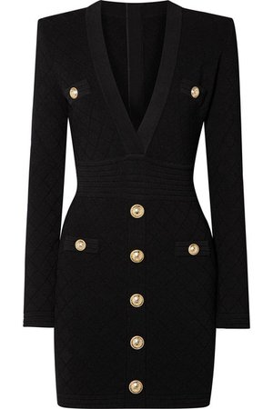 Balmain | Mini-robe en mailles jacquard stretch à boutons | NET-A-PORTER.COM