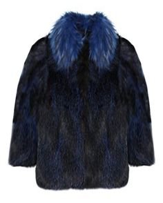 Faux Fur Coat - electric blue