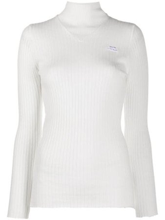 Courrèges Mock Neck Ribbed Sweater - Farfetch