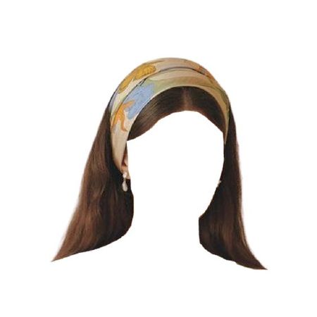 brown hair colorful scarf headband
