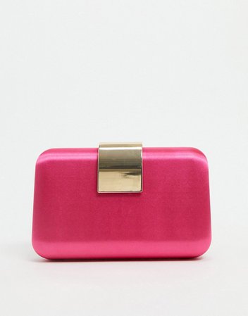 Forever New plate box clutch bag in hot pink | ASOS