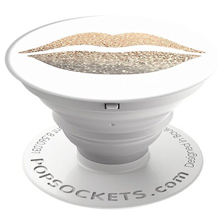 PopSockets: Collapsible Grip & Stand for Phones and Tablets - Gold Lips