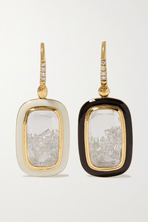 Moritz Glik | 18-karat gold, enamel, sapphire and diamond earrings | NET-A-PORTER.COM