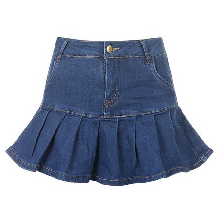 Y2k Pleated Mid Wash Skirt – MELLOW PICKS