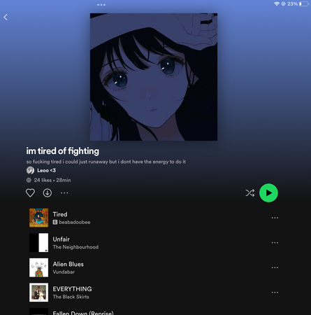 tired of fighting