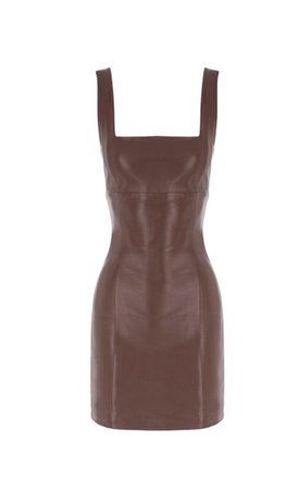 Square-Neck Leather Mini Dress By Zeynep Arçay | Moda Operandi