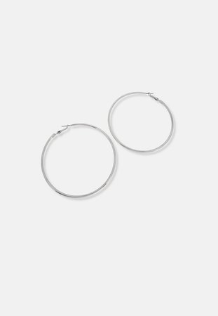 Silver Look Classic Hoop Earrings | Missguided