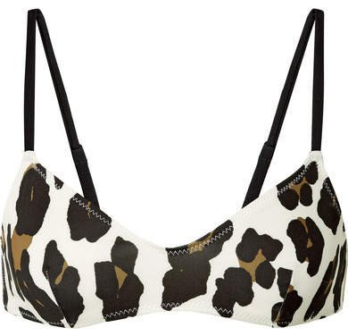 The Rachel Leopard-print Bikini Top - Leopard print