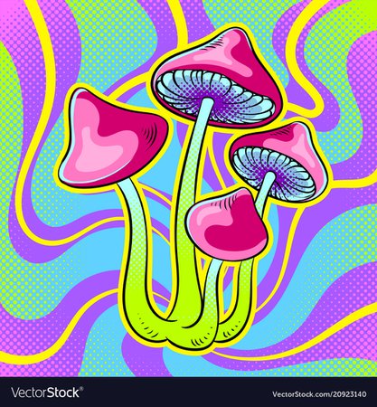 Narcotic mushroom pop art Royalty Free Vector Image