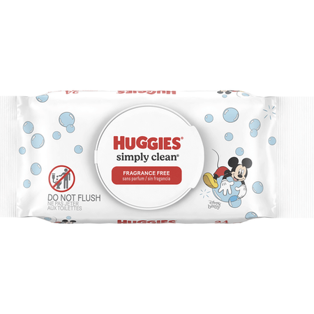 Huggies Simply Clean Unscented Baby Wipes, 1 Flip-Top Pack
