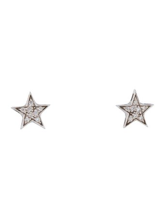 Earrings 14K Star Diamond Stud Earrings - Earrings - EARRI52125 | The RealReal