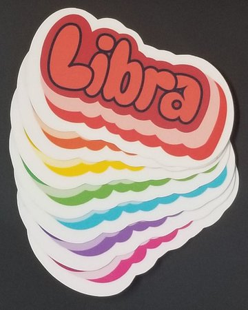 Libra Sticker Weatherproof 7 Colors | Etsy