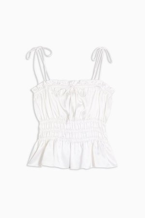 Ivory Ruched Cami | Topshop white