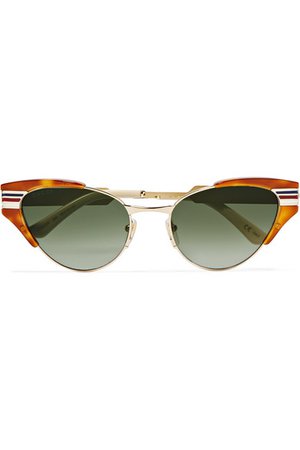 Gucci | Cat-eye tortoiseshell acetate and gold-tone sunglasses | NET-A-PORTER.COM