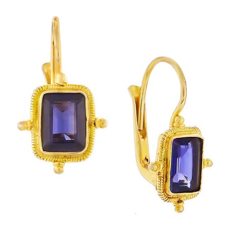 Olympian Iolite Earrings : Museum of Jewelry