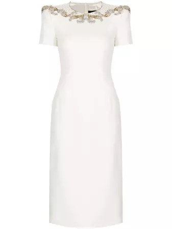 Jenny Packham Lana rhinestone-embellished Midi Dress - Farfetch