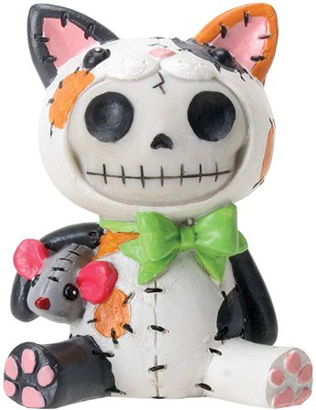 Furrybones Sitting Calico Mao-Mao Skull Face in Cat Suit with Mouse: Amazon.ca: Home & Kitchen