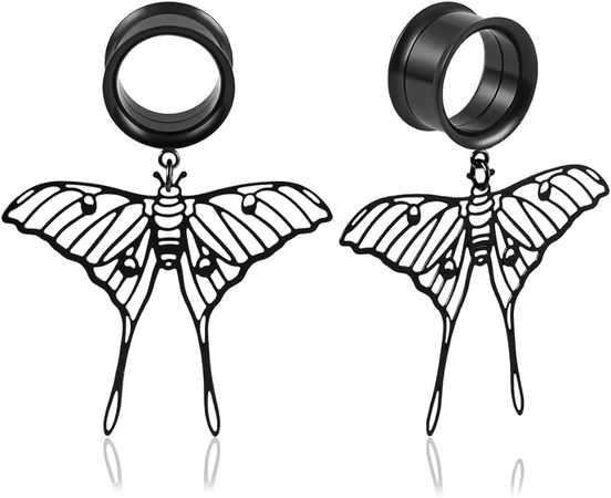 Amazon.com: Atomhole 2PCS Butterfly Pendant Ear Plugs Tunnels Hypoallergenic Ear Gauges 316 Stainless Steel Ear Expander Stretcher Earrings Piercing Body Jewelry 2g-1" (6mm-25mm) : Clothing, Shoes & Jewelry