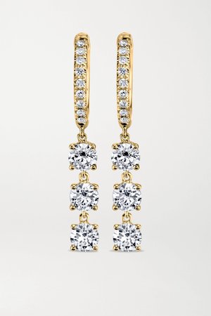 Gold 18-karat gold diamond hoop earrings | Anita Ko | NET-A-PORTER